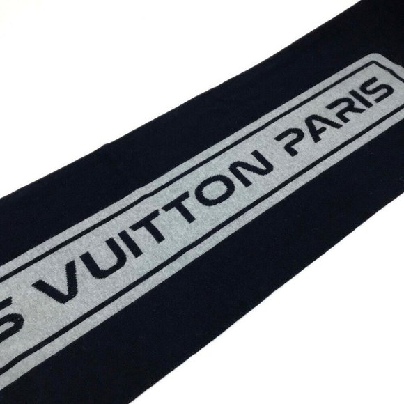 LOUIS VUITTON Esharpe Gravity Scarf Navy/Gray - Picture 9 of 9
